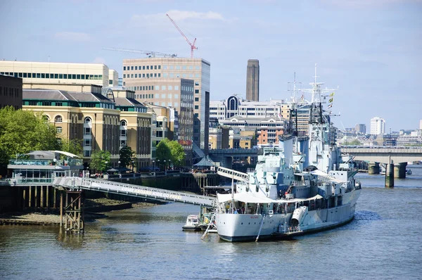 HMS Belfast  - warship Museum in London — Stock Photo, Image