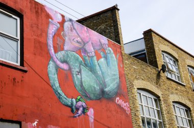 Aşk graffiti duvar iki filler