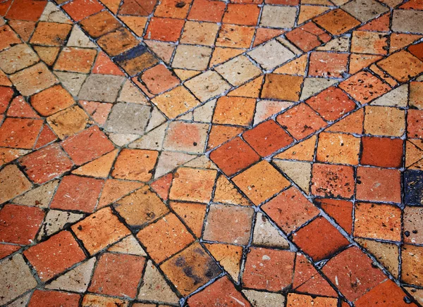 Terracotta tile floor in old house. — Stock Photo, Image