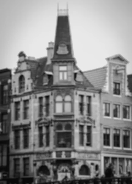 Amsterdam street. Blurred toned photo. Black and white photo. — Stock Photo, Image