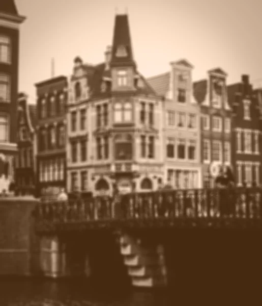 Amsterdam sokak. Bulanık tonda fotoğraf. Sepya. — Stok fotoğraf