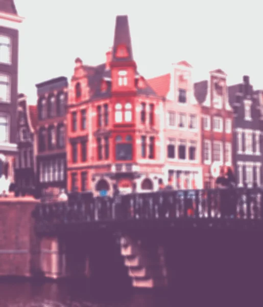 Amsterdam sokak. Bulanık tonda fotoğraf. — Stok fotoğraf