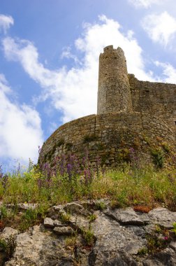 Kale duvarları Obidos Ortaçağ Köyü (Portekiz içinde)