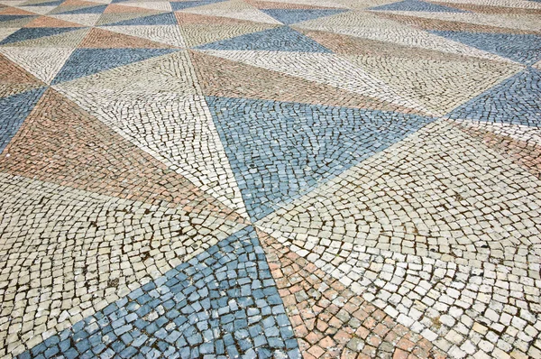 Mosaic tiles pavement background. Triangle paving. — Stock Photo, Image