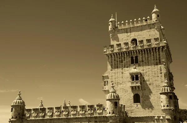 Torre Belem. Lisboa, Portugal. Sepia . — Foto de Stock