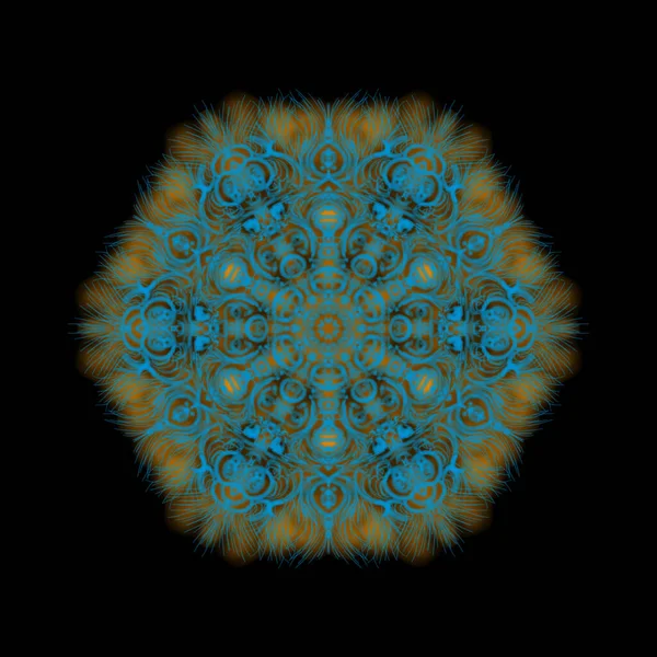 Ręcznie Rysowana Mandala Doodle Etniczna Mandala Kolorowym Ornamentem Plemiennym — Zdjęcie stockowe