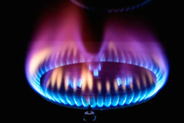 Kitchen gas burner flame — Stock Photo, Image