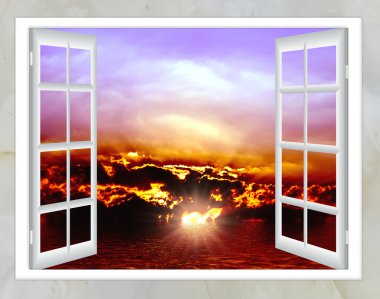 açık pencere bulut güneşi