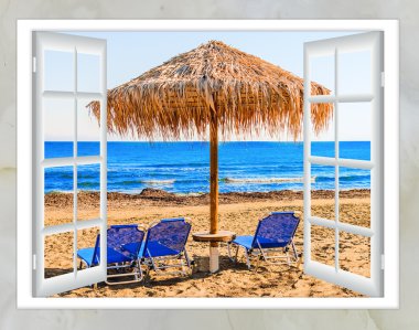 pencere açık deniz plaj çim yeşili