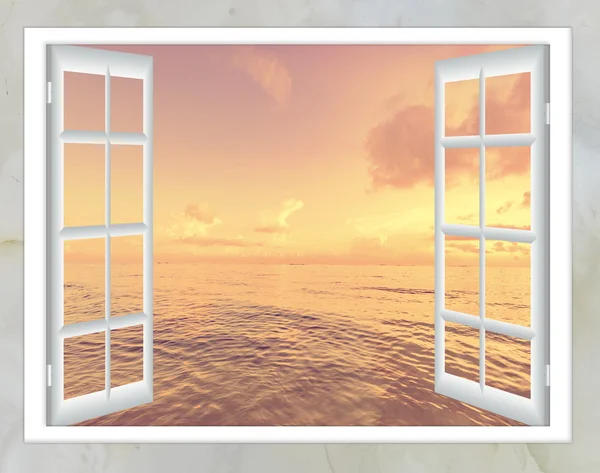 Ocean view-fönstret — Stockfoto