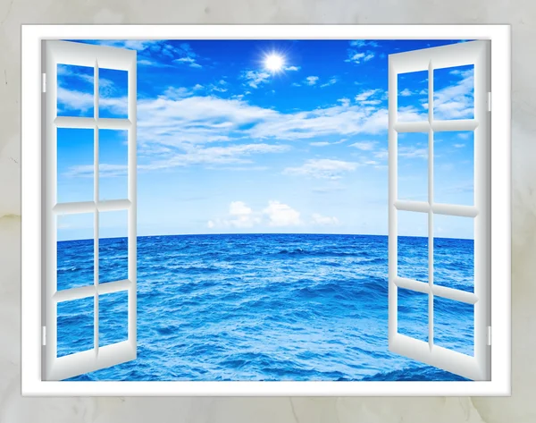 Oceaan weergave venster — Stockfoto