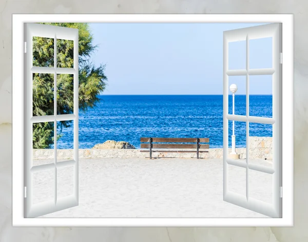 pencere açık deniz plaj çim yeşili