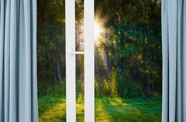 Sunrise view from the window — Stock Photo, Image