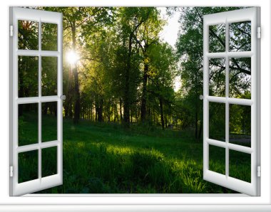 Pencereden gün doğumu görünümü