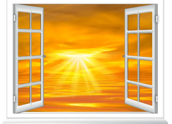 Ανοιχτό παράθυρο σύννεφο ήλιο — Φωτογραφία Αρχείου