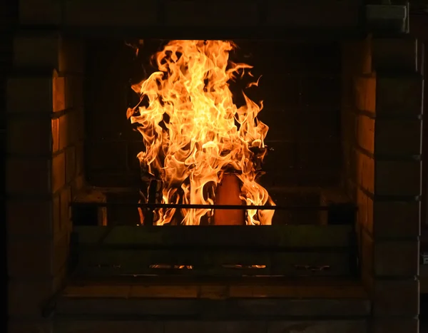 Plamen ohně krbu — Stock fotografie