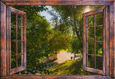 Yazın açık bir pencereden nehre bakmak