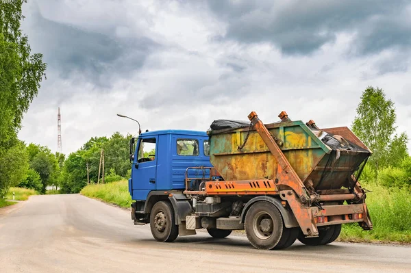 Specializované Auto Odstraňuje Odpadky Ulic Městské Ekologie — Stock fotografie