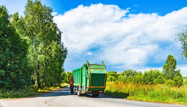 Specializované Auto Odstraňuje Odpadky Ulic Městské Ekologie — Stock fotografie