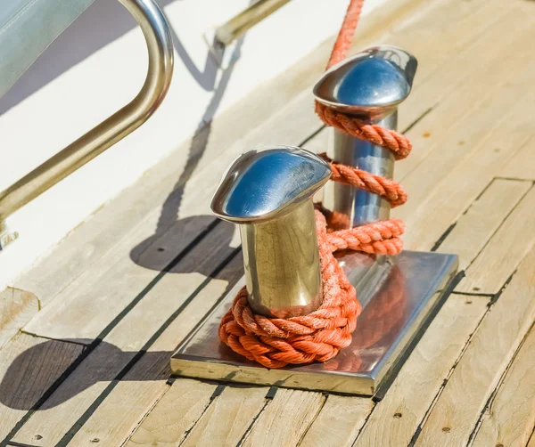 Bollard on yacht — Stock Photo, Image