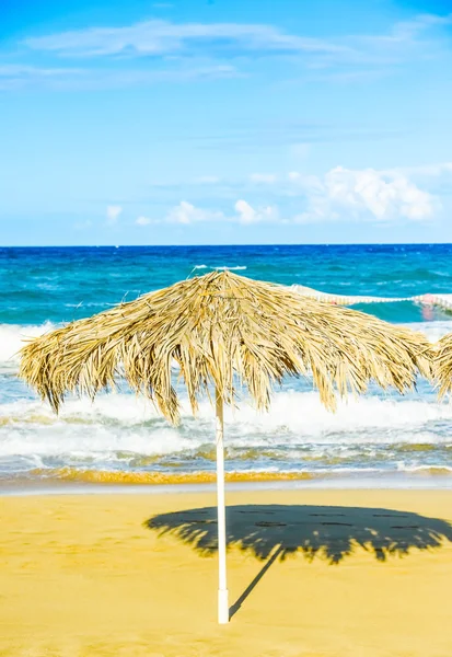 Beach umbrellas cyprus — Stock Photo, Image