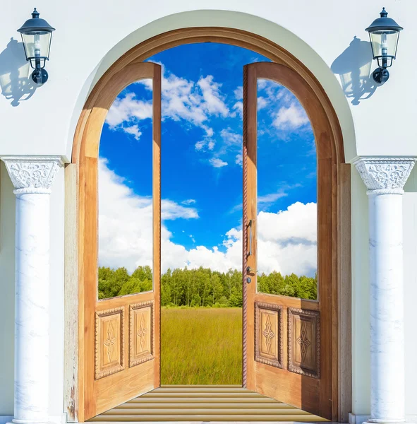 Prateria paesaggio e cielo — Foto Stock