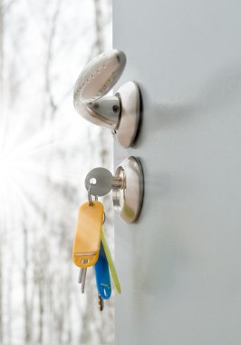 Kışın açık kapı günbatımı