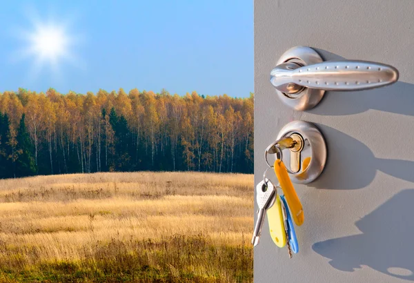 Prärielandschaft und Himmel — Stockfoto