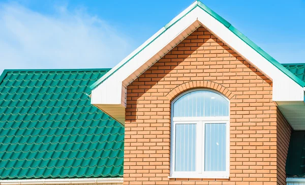 House with a gable roof window — Stock Photo, Image