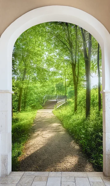 Açık kapı merdiven — Stok fotoğraf