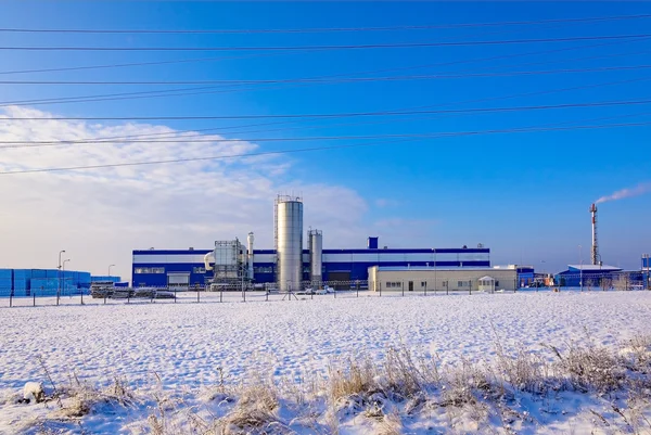 Factory winter snow — Stock Photo, Image