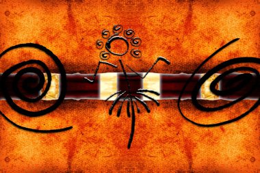 Afrikalı etnik retro-klasik illüstrasyon