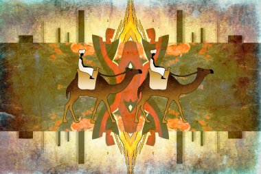 Afrikalı etnik retro-klasik illüstrasyon