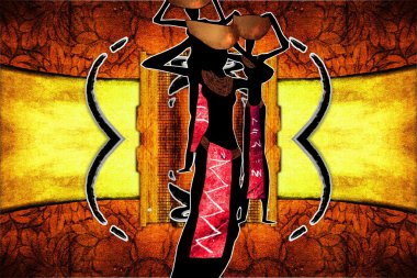 Afrikalı etnik retro-klasik illüstrasyon