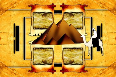 Afrikalı etnik retro-klasik illüstrasyon