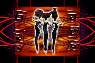 Afrikalı etnik retro-klasik illüstrasyon