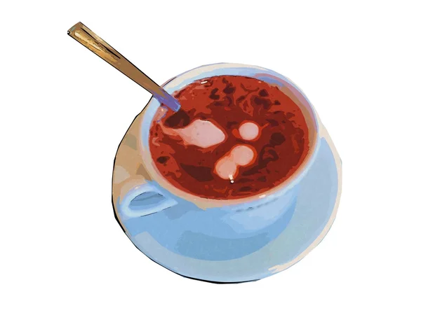 Grunge-Illustration einer Kaffeetasse — Stockfoto