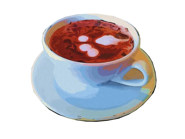 Grunge illustration av en kaffekopp — Stockfoto