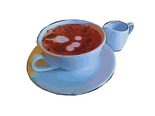 Grunge-Illustration einer Kaffeetasse — Stockfoto