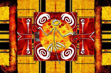 Afrikalı etnik retro-klasik illüstrasyon