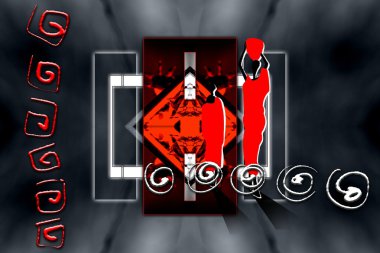 Afrikalı etnik retro-klasik illüstrasyon