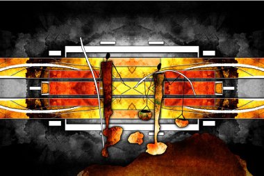 Afrikalı etnik retro-klasik illüstrasyon