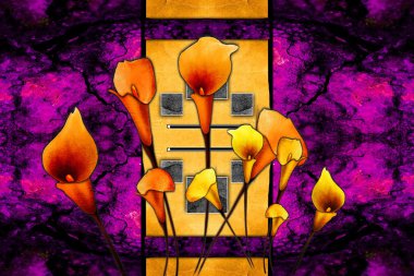 Soyutlama çiçek sanat illüstrasyon