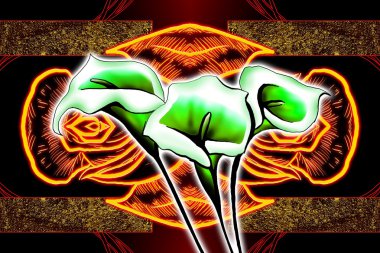 Soyutlama çiçek sanat illüstrasyon