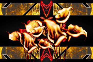 Soyutlama çiçek sanat illüstrasyon