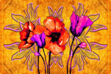 Soyutlama çiçek sanat illüstrasyon