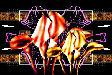 Soyutlama çiçek sanat illüstrasyon