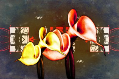 Soyutlama çiçek sanat illüstrasyon