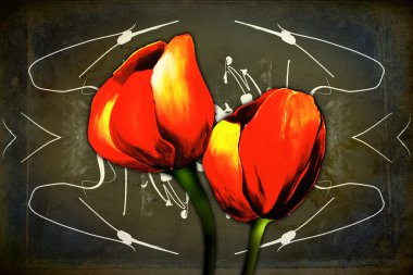 Soyutlama çiçek sanat illüstrasyon