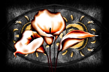 Soyutlama çiçek sanat illüstrasyon